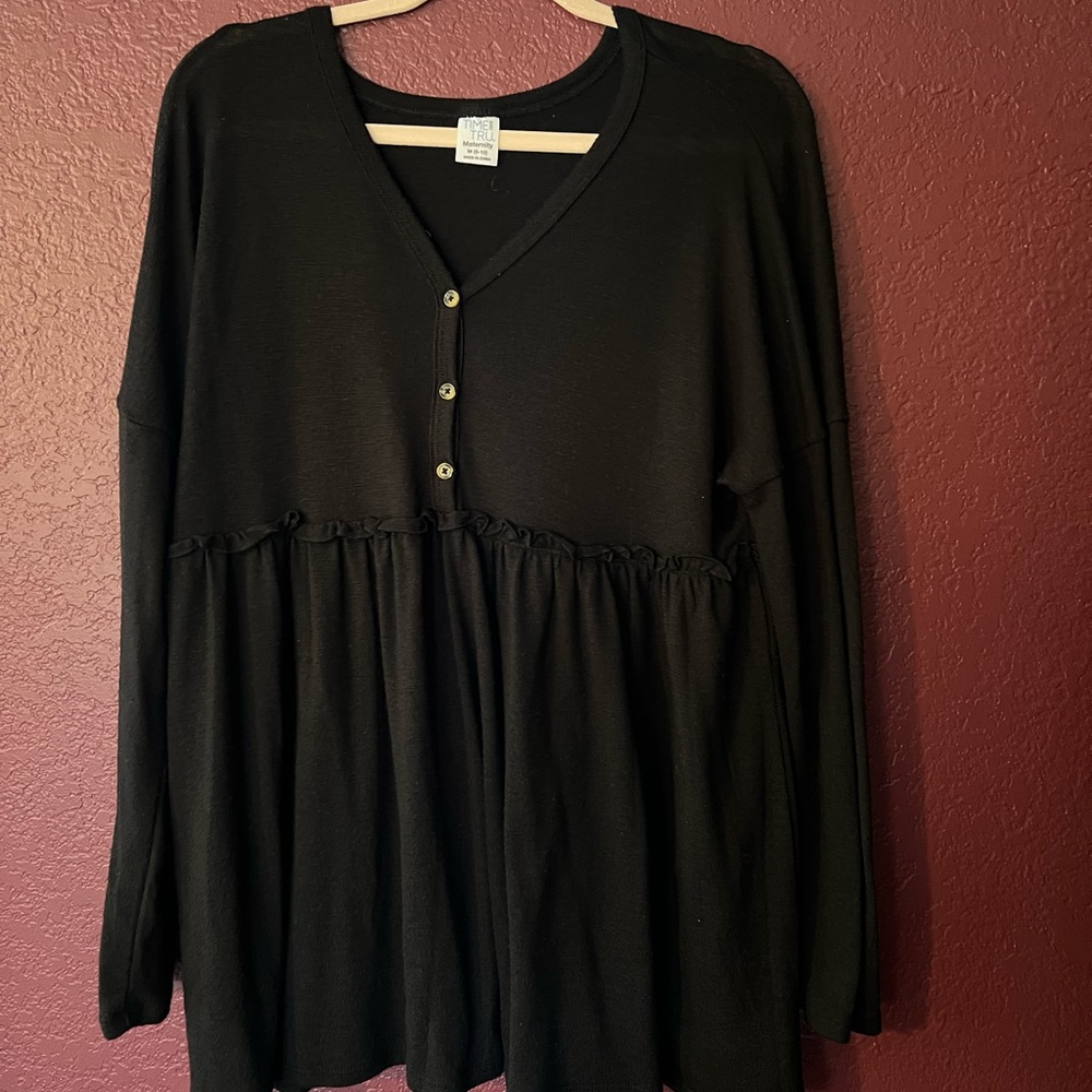 LONG SLEEVE BABY DOLL STYLE MATERNITY TOP